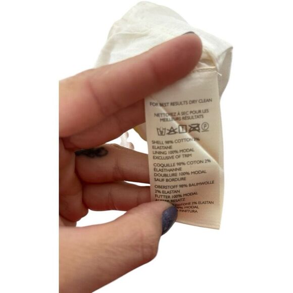 BHLDN Blue Bow Fitted Mini Dress Size 4 White Blue Cinderella Wedding Preppy - Picture 13 of 16